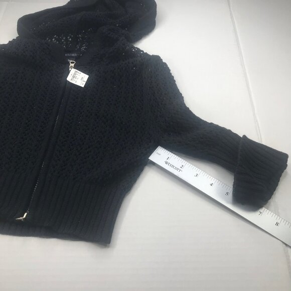 Cool Attitudes Women's Hooded Sweater Knit Size Small Black New With Tags - Picture 10 of 14